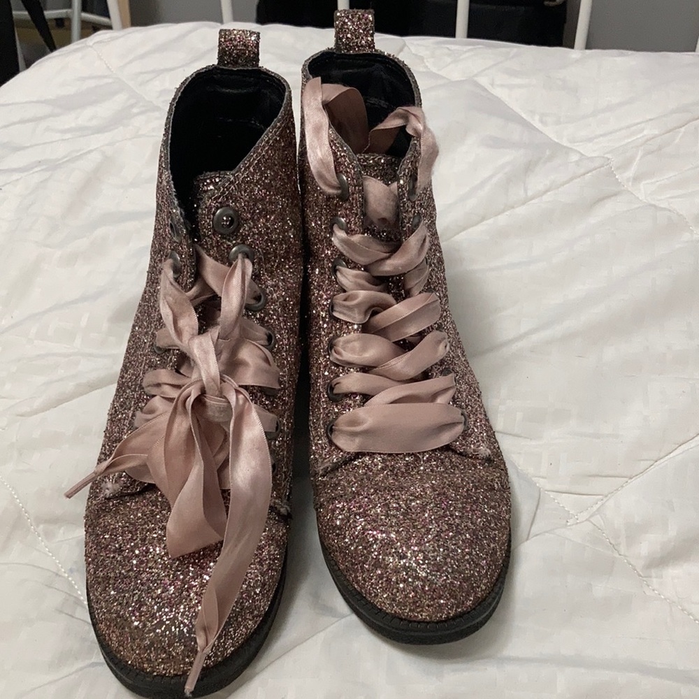 Sparkly combat boots